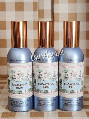 3x Bath & Body Works EUCALYPTUS RAIN Concentrated Room Sprays